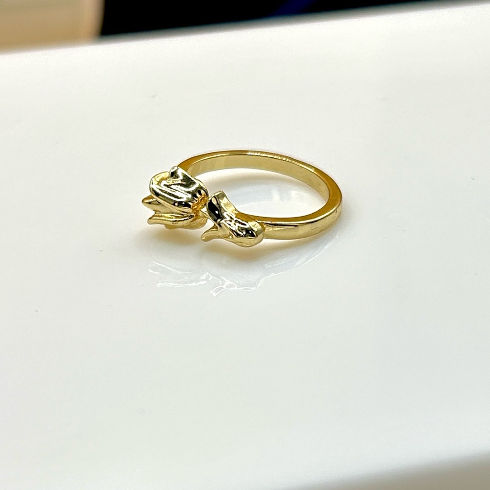 Gold tulip midi ring - Picture 5 of 7